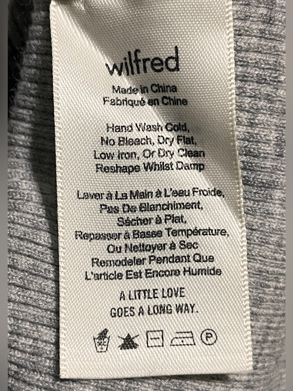 Wilfred Light Gray Off-the-Shoulder Ribbed Sweater - Picture 3 of 4